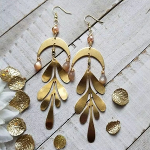 Metal fine <b>cuff</b> <b>Earring</b> Indian Tribal Jewelry Mandala <b>Earring</b> Brass Hoop <b>Earring</b> - Product Image 1