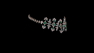 Pulsera Floral Convertible de Esmeraldas y Diamantes 2 en 1, Conjunto de Joyería Nupcial de Lujo, Collar Desmontable con Racimo, Certificado IGI, Rodio - Product Image 3