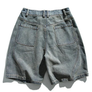 Shorts Bermuda déchirés gris pour homme, taille haute, en toile, style décontracté, avec fermeture boutonnée et poches - Product Image 4
