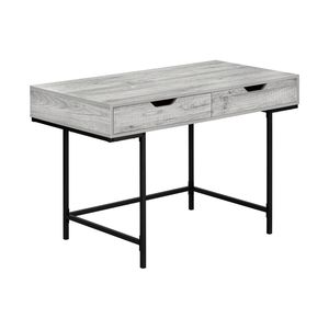 Contemporary Modern 48\"L Home Office Laptop <b>Computer</b> <b>Desk</b> with Storage Drawers Grey Laminate and Black Metal - Product Image 2