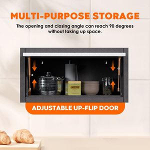 Armadietto Metallico da Parete 30 cm P x 66 cm L x 35 cm A, Armadietto a Muro con Anta a Ribalta per Garage, Officina, Cucina, Scaffalature da Garage - Product Image 2