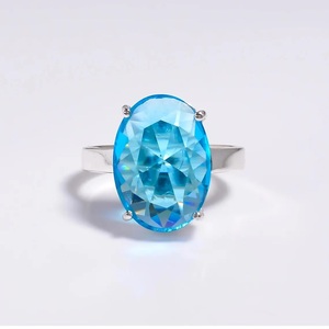 Bague en argent sterling 925 avec topaze bleue suisse naturelle, bijoux en pierres précieuses faits à la main, bague élégante, cadeau unique pour elle - Product Image 6
