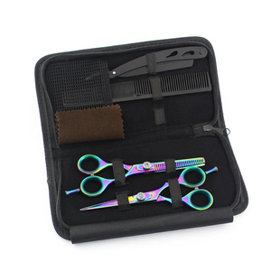 Barber scissor kit Professional <b>Top</b> High Quality Barber Salon Hairdressing Scissor Hair Cutting Thinning <b>Shears</b> Set For Men - Product Image 5