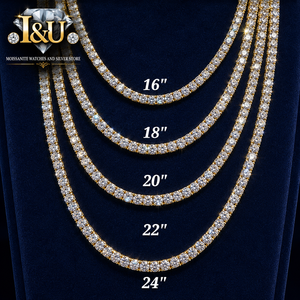 925 <b>Silver</b> Moissanite Necklace Brilliant Cut Channel Set <b>Box</b> <b>Chain</b> Rhodium Plated Hip Hop Luxury Jewelry Gift - Product Image 3