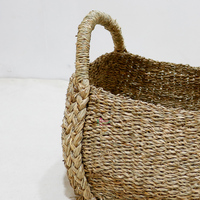Paniers ovales multifonctionnels en jonc de mer tressé faits à la main avec poignées, marque VIET NAM Artex Dong Thap, pour la maison, la cuisine et les cadeaux