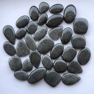 Cabochon de pierre gemme naturelle de qualité supérieure, en pierre de soleil noire naturelle, lisse, taille libre, poli, vente en gros, très demandé - Product Image 1