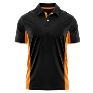 Polo de golf de alto rendimiento para hombre, corte estándar, tejido de punto transpirable que absorbe el sudor, con mangas raglán y cremallera oculta con botones - Product Image 3