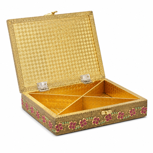 Caja de madera artesanal con forma de pavo real para frutos secos |   Caja Decorativa India para Almacenamiento y Regalos - Product Image 2