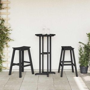 Ensemble de bar de jardin en HDPE noir, 3 pièces - Product Image 4