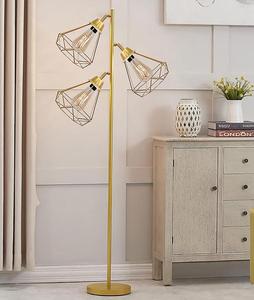 Modern Brass Floor Lamp Industrial Design Adjustable Height E26 Base LED <b>Light</b> Source Warm White 2700K Residential Use - Product Image 2