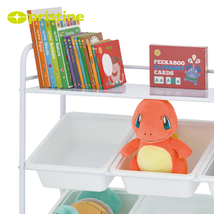 Organisateur de bureau multifonctionnel moderne à 9 tiroirs, boîte en métal avec étagère, finition brillante, montage facile - Product Image 2