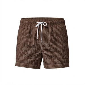 <b>Men's</b> Checkered Cotton Board Shorts <b>Men</b> Drawstring Waist Mid Rise Breathable Woven Summer Wear Swim <b>Trunks</b> - Product Image 4