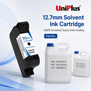 ตลับหมึก Uniplus 12.7 มม. ชนิด Solvent TIJ สำหรับการพิมพ์วันที่หมดอายุบนภาชนะ HDPE พร้อมประสิทธิภาพแห้งเร็ว - Product Image 1