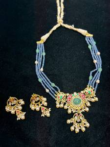 TISHYA DIAMOND Ethnic Gold Plated Brilliant Cut Copper Alloy Imitation <b>Pearl</b> Tassel Flower Design Wedding <b>Jewelry</b> Women <b>Set</b> - Product Image 3