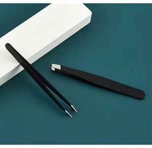 NEW-VERTIS Custom Logo Salon Quality Stainless Steel Slanted Tip Durable Eyebrow Tweezers for Women <b>Makeup</b> <b>Tool</b> - Product Image 3