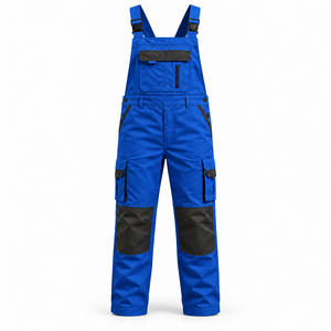 Salopette de travail pour hommes, style cargo, avec poche poitrine zippée, bretelles réglables, empiècements aux genoux, pour chantier et atelier - Product Image 1