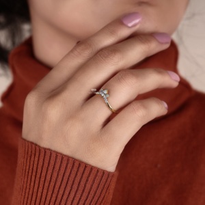 Curved Diamond Wedding Band V Shape Lab Grown Diamond <b>Ring</b> Curved <b>Stacking</b> Band Chevron Marquise <b>Ring</b> Anniversary Gift Wholesale - Product Image 3