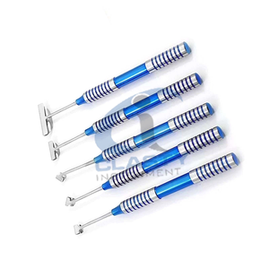 Kit d'instruments d'extraction dentaire en acier inoxydable, manuel, avec poignée moletée bleue, instruments chirurgicaux de classe I - Product Image 2