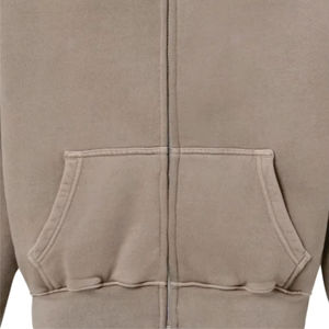 Sweat-shirt décontracté pour homme, à capuche, doublé polaire, 100% coton, manches lanternes à motif dessin animé, poche kangourou, couleur taupe unie - Product Image 3