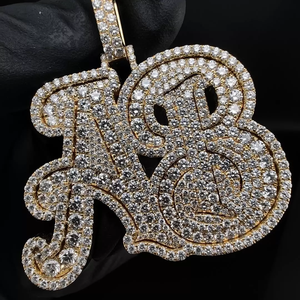 Colgante de Moissanita de Alta Calidad, Chapado en Oro, Estilo Hip Hop, Certificado GRA, Personalizado con Diseño de Letras para Hombre y Mujer - Product Image 1