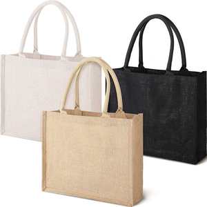 Jute Shopping <b>Bag</b> <b>Medium</b> <b>Size</b> Top Handle Reusable Grocery Tote Natural Color - Product Image 6