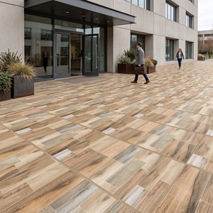 Carreaux de sol en porcelaine série bois 600x600mm finition mate design rustique pour usage intérieur salon modèle 6050 - Product Image 1