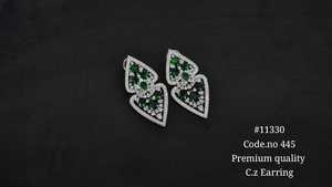 11330Red garnet dangle <b>earrings</b> Cubic zirconia Rhodium plated <b>earrings</b> Butterfly dangle <b>Earrings</b> for Party Wedding Wear - Product Image 3