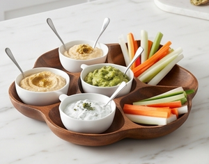 Plateau de service en bois fait main, design moderne, bois naturel poli, pour la maison, les mariages, les événements, les restaurants et les cadeaux - Product Image 3