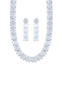 Moonstone <b>Necklace</b> <b>Set</b> in 92.5 Sterling <b>Silver</b> KLSS-40232 - Product Image 3