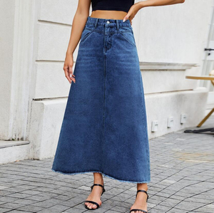 High Quality Women's Retro Slim Fit Denim Skirt Casual & Streetwear Fashion With Natural Waistline Wholesale Costumes Skirt - Product Image 4