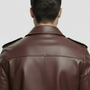 <b>Brown</b> with Turn-down Collar Mens Premium Soft <b>Leather</b> Winter <b>Jacket</b> Men 100% Polyester Vintage Bomber <b>Jacket</b> - Product Image 6