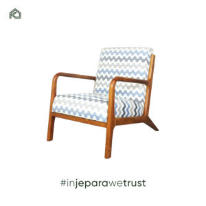 เก้าอี้พักผ่อนไม้สักหุ้มผ้าสำหรับระเบียงโรงแรม โรงงานเฟอร์นิเจอร์ตกแต่งบ้าน ดีไซน์สวยหรู รุ่น Mila - Product Image 1