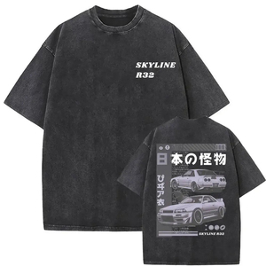 OEM Custom Oversized <b>T</b> Shirt Japanese Fish Design <b>Back</b> Print Cotton Streetwear Loose Fit Supplier - Product Image 6