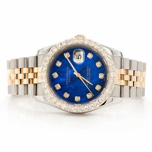 Reloj de Lujo con Incrustaciones de Moissanita, Cuarzo, Dos Tonos, Oro Rosa, 40 mm, Esfera de Cristal de Zafiro, Diamantes, Estilo Hip Hop - Product Image 1
