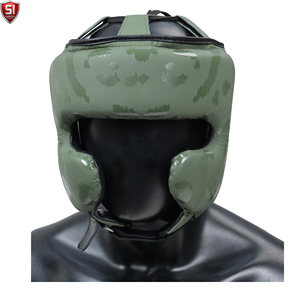 Lace-Up Custom OEM Cowhide Leather Quick Dry <b>Boxing</b> Helmet MMA Head Guard Custom Color for Kickboxing Karate Taekwondo <b>Dummy</b> - Product Image 1