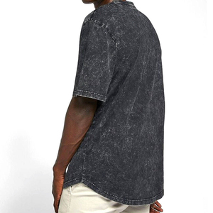 Camisetas estilo casual streetwear con lavado ácido, camisetas de algodón lavado estilo retro, moda con lavado ácido. - Product Image 4