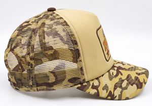 Gorra Trucker de Camuflaje Personalizada, Gorra de Malla de 5 Paneles con Logotipo de Parche Tejido, Gorra de Béisbol Deportiva para Exteriores con Cierre Ajustable, Fabricante de Gorras OEM ODM 2026 - Product Image 2