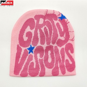 Cheap rate USA streetwear beanie custom logo knit <b>winter</b> <b>cap</b> black red design affordable stylish beanie hat - Product Image 1