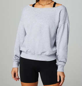 Sweat-shirt unisexe décontracté pour femme, col rond, color-block, hiver/été, brodé, manches longues, en molleton tricoté - Product Image 1