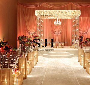 Bougie métallique éblouissante allumée mariage Mandap Setup - Product Image 4