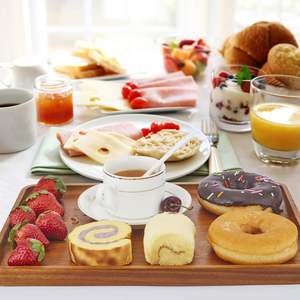 Grand plateau de service rectangulaire en bois d'acacia massif, planche en bois naturel pour bar, café, fête - Product Image 1