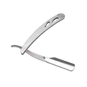 Navaja de afeitar para hombre de acero inoxidable alemán de alta calidad, diseño Cut Throat con mango de madera, en venta. - Product Image 3