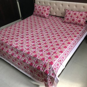 Hand Block Print Cotton Bedsheet Ethnic Floral Indian <b>Bedding</b> for Home Decor for Best Price - Product Image 2