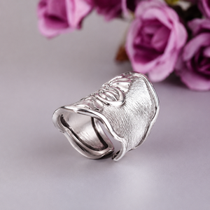 Vintage Swirl <b>Statement</b> <b>Ring</b> Boho Wide Brass <b>Ring</b> Antique Style Adjustable <b>Ring</b> Textured Sunburst <b>Ring</b> Handmade Bold Jewelry - Product Image 3