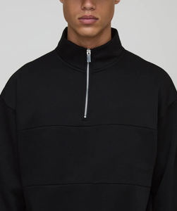 New Fashion Men's Winter Casual Wear Sweatshirt Tops Solid Color <b>Pullover</b> <b>Jumper</b> 100% Cotton half zip up sweatshirt - Product Image 5