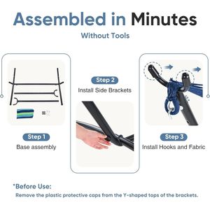 Blue 450lbs Heavy Duty Steel Frame <b>Hammock</b> with Space Saving Stand Portable for Indoor and Outdoor Use - Product Image 5