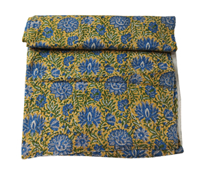 Juego de Edredón de Algodón Kantha con Estampado Floral, Ecológico, Cosido a Mano, para Bodas, Hoteles y Uso Doméstico, Acolchado con Patrón Clásico para Todas las Estaciones - Product Image 1