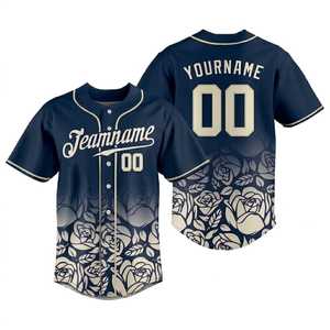 ชุดเสื้อเบสบอลผู้ใหญ่แบบกำหนดเอง ระบายอากาศได้ดี ผลิตจากโพลีเอสเตอร์ 100% รับผลิตตามแบบ (OEM) สำหรับทีม พร้อมโลโก้ด้านหน้าพิมพ์ด้วยความร้อน สำหรับทุกเพศ - Product Image 1