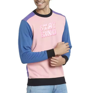 Long Sleeve Men's Pullover Sweatshirts 100% Polyester Winter Breathable Fleece High Quality Crew Neck Windproof Plain Dyed - Product Image 1