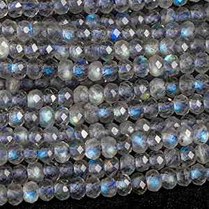 ลูกปัดลาบราดอไรต์ใส แท้จากธรรมชาติ ร้อยเป็นเส้นเต็มเม็ด ทรงเหลี่ยม รอนเดลล์ ลูกปัดหลวม 15 นิ้ว ขายส่งจำนวนมาก - Product Image 1